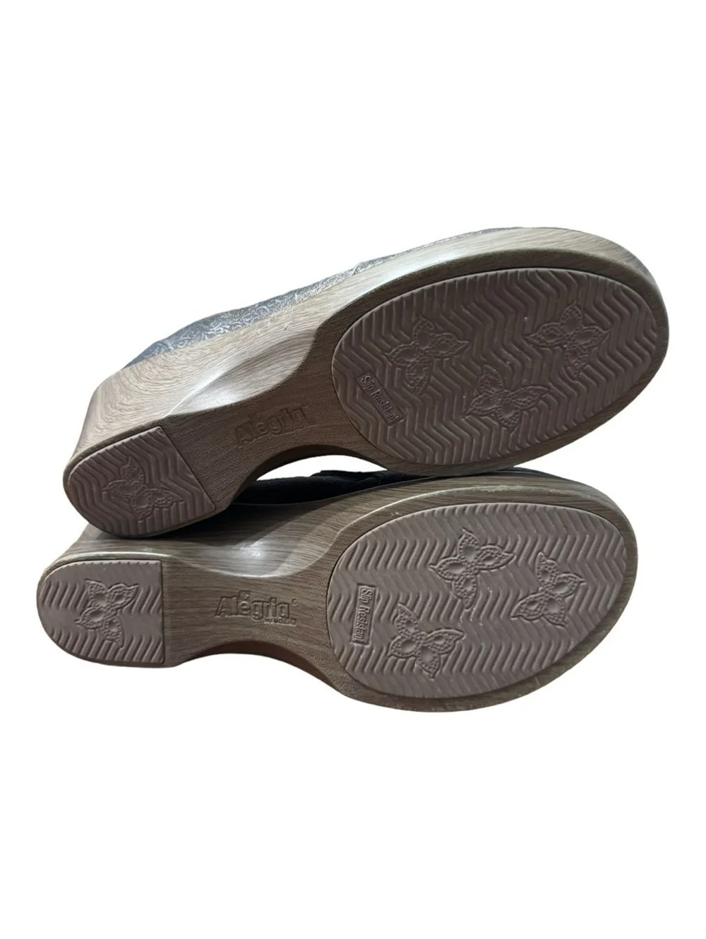 Alegria Eryn Bronze Leather Swirl Heeled Clogs Shoes Women’s Size 7.5 EU 38